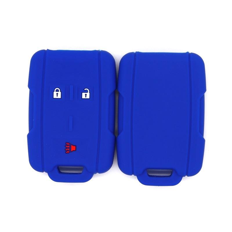 

Silicone key cover, suitable for Chevrolet GMC s new 3-button silicone key box, high-quality shockproof key cover темно-синього кольору