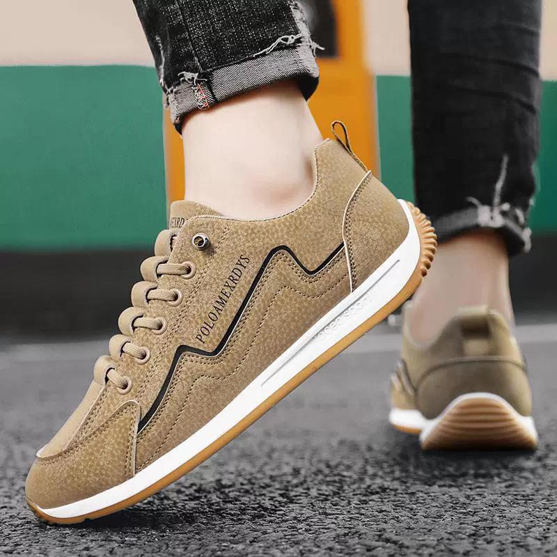 Men's Leather Casual Shoes Stylish Designer Mens Quality Sports Shoes Outdoor Comfortable Slip-on Vulcanized Shoes  Zapatos