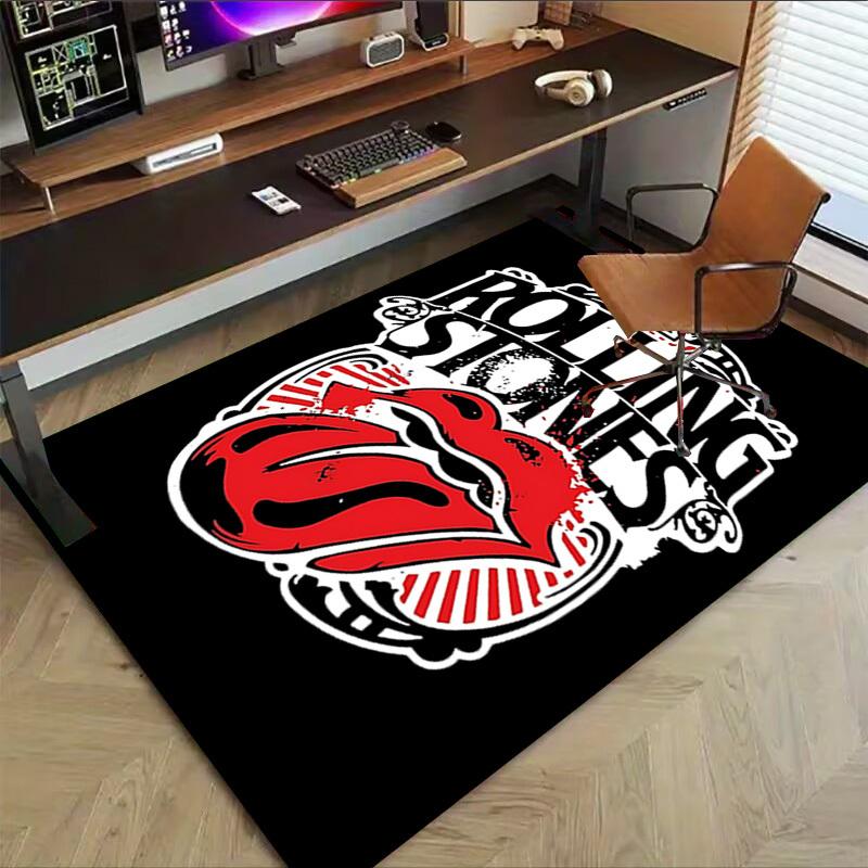 1pc ROLLING STONES Carpet Anti Slip Polyester Floor Mat for office.Bedroom