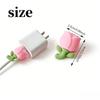 2Pcs Tulip Flower Cable Protector, Cute Decorative Charger Cable Cover, Compatible with Phone Charging Cables