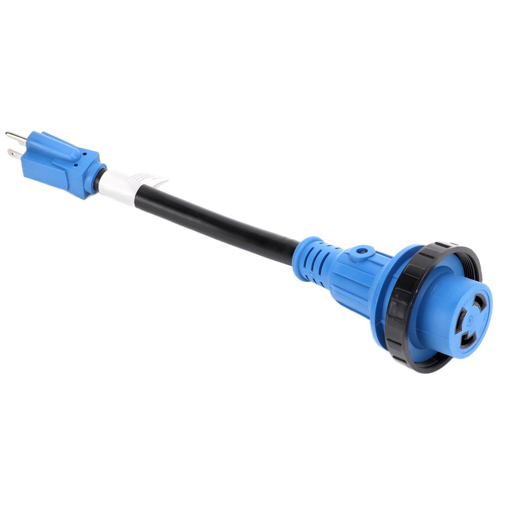 Wohnmobil-Stromkabelstecker, robust, 15-A-Stecker auf 30-A-Buchse, Wohnmobil-Adapter mit Drehverriegelung und LED-Anzeige (US-Standard)