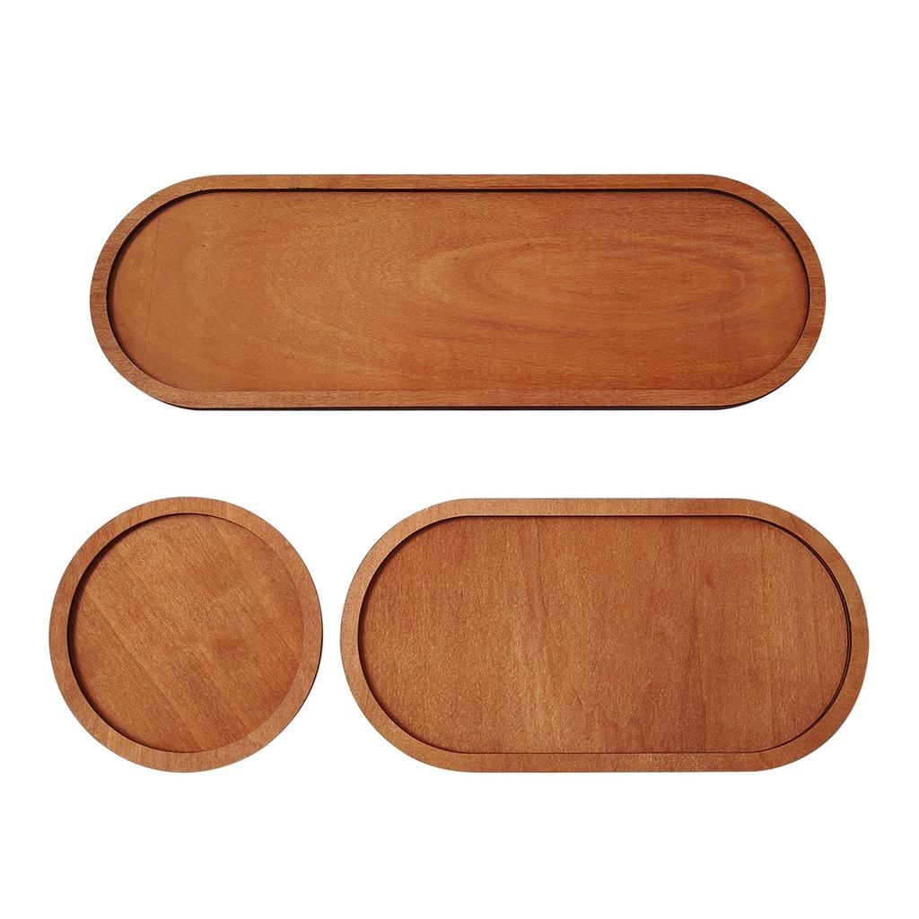 Natural Solid Wood Hand-polished Multi Functional Wooden Tray