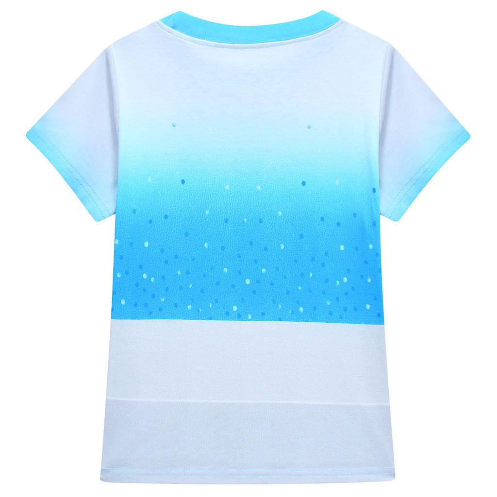 19820 Kinder Mädchen Prinzessin Print Kurzarm T-Shirt Top Shorts Blaue Sets