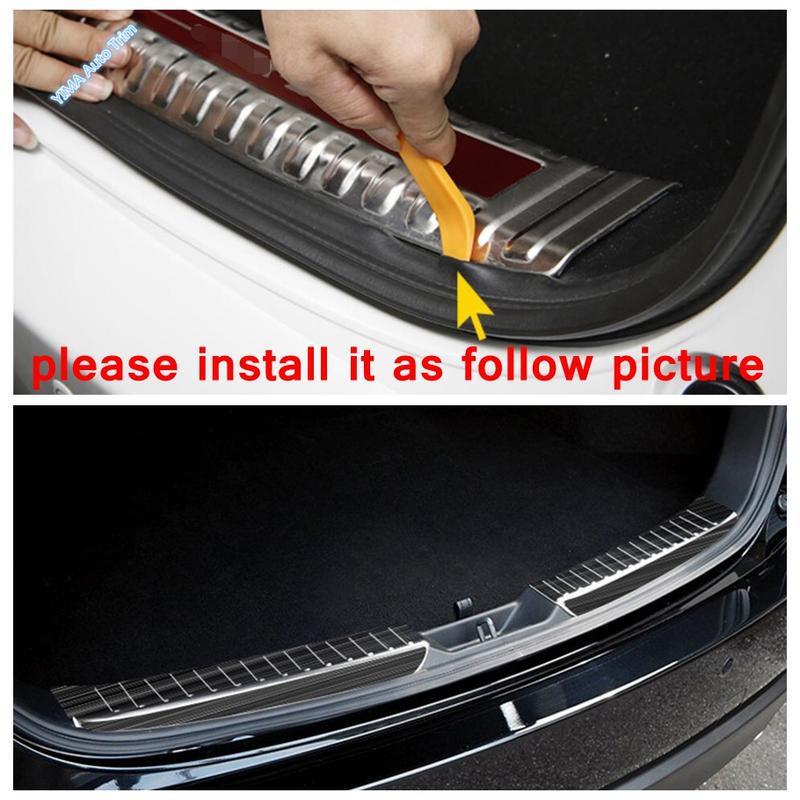 Car Rear Trunk Bumper Sill Plate Protector Plate Sill Trunk Guard Cover Trim For Mazda CX-5 CX5 2017 - Interior Accessories