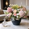 Konstblommor Hög Simulering Silkesblad Verklig Beröring Justerbara Järntrådsstjälkar Blandade Rosor Hortensior Prästkragar Underhållsfria Heminredning Gåvor