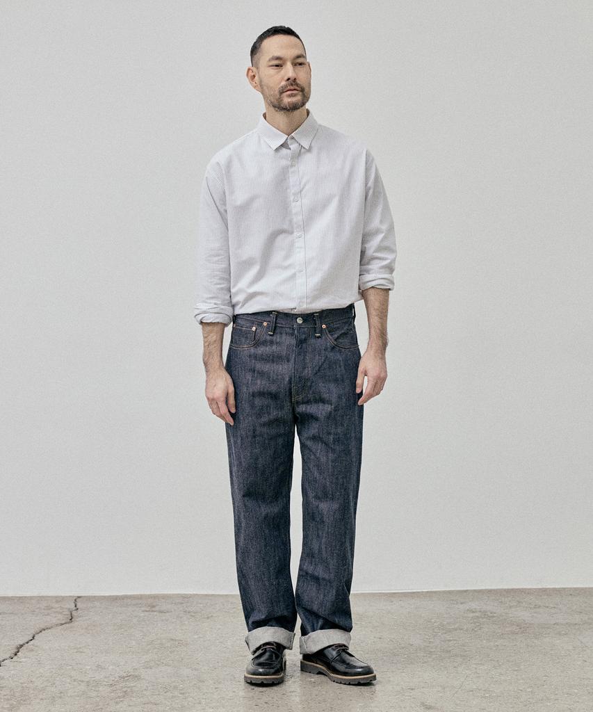 STCO Codigallery Peach-Finish Soft Oxford Shirt_Grey Stripe (Classic Fit)_Cdswz11Nt0