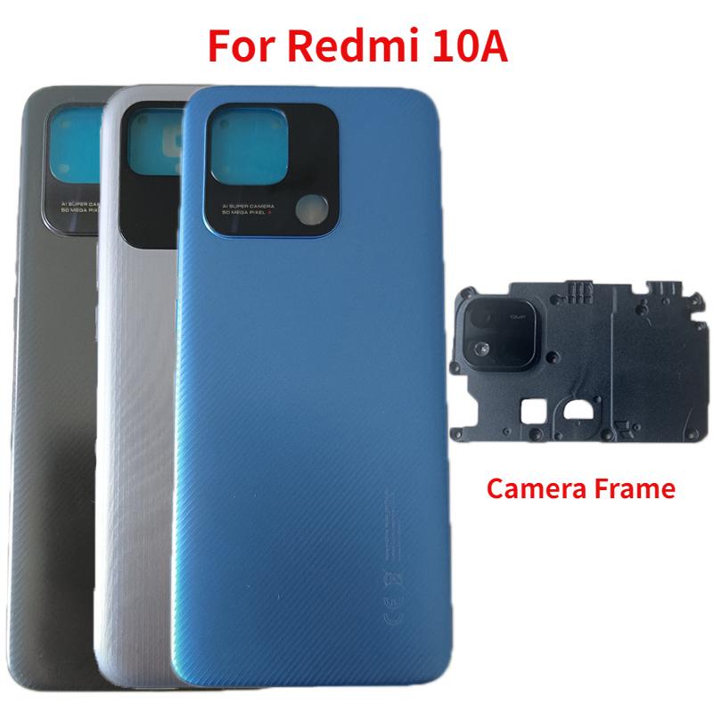 Original New Back Cover For Xiaomi Redmi 10A Battery Cover Rear Door Housing with Camera Frame Lens Replacement
