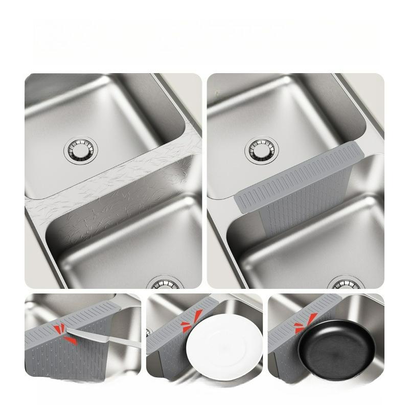 New Sink Silicone Sink Separator Pad Kitchen Sink Protection Pad Anti-skid and Bump Drain Pad