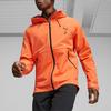 Puma Kurtka do biegania typu softshell Seasons z nadrukiem logo, z kapturem, zapinana na zamek, tkana kurtka męska, kurtka pomarańczowa 524108-60
