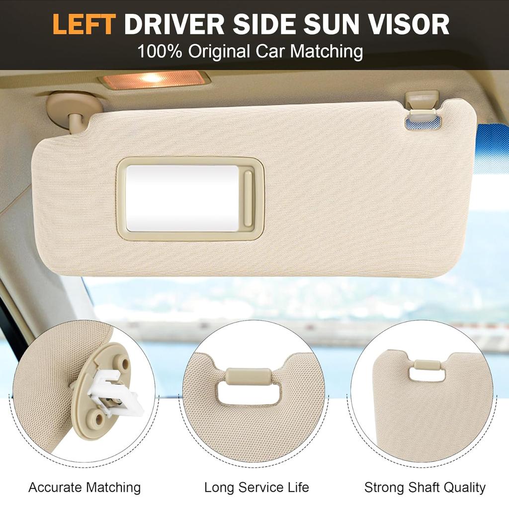 Sonnenblendenblocker passend für 7432035A91B1 2010–2023, Schild mit Make-up-Lichtabdeckung, sicheres Fahren, Autozubehör