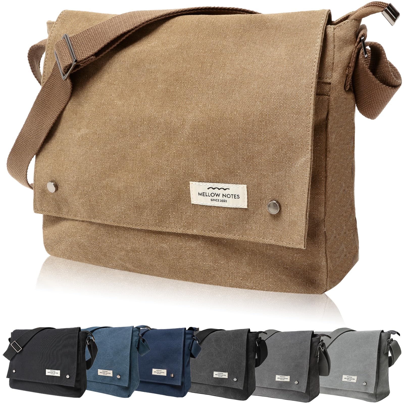 

MELLOW NOTES Shoulder Messenger YKK A4 Mocha Men s Bag, Bag, Canvas, Size, Simple, Casual, Popular, (Coffee)
