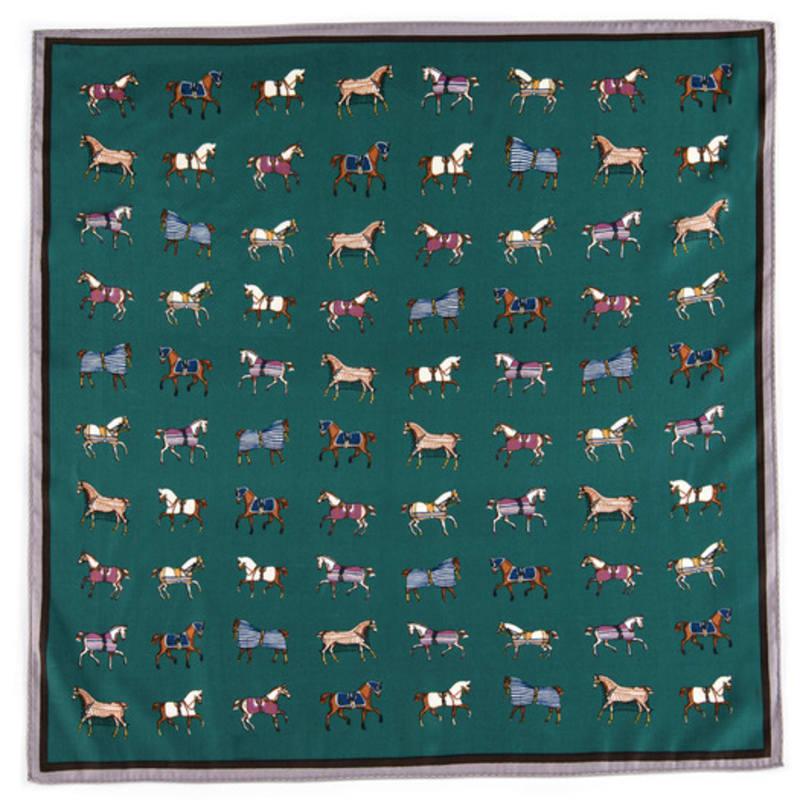 DOYOUKNOWMC ALL SEASON Mini Horse Print Green Petite Scarf