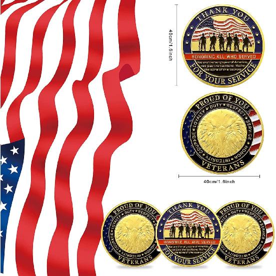 Thank You for Your Service Military Appreciation Challenge Coin Pack of 5