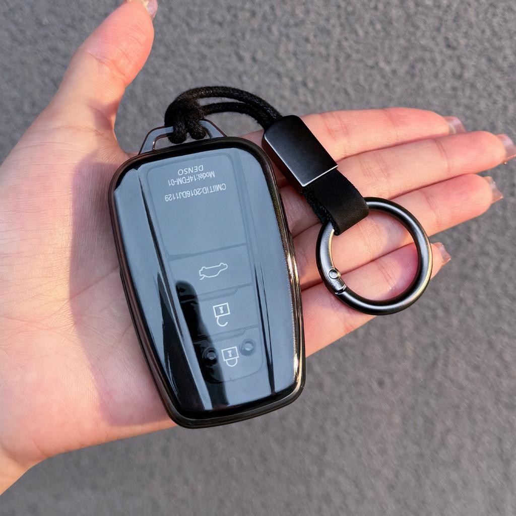 NBNQ8 TPU Shell Fob for Toyota Rav4 Camry 50 LC200 Kruzak Land Cruiser Corolla Yaris Cross Smart Key Cover Holder Case Accessories