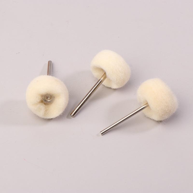10Pcs Mini Wool Polishing Head 3Mm Shank Buffing Wheel Polish Brush Drill Rotary Abrasive Brush Hand Grinding Buffing Tools