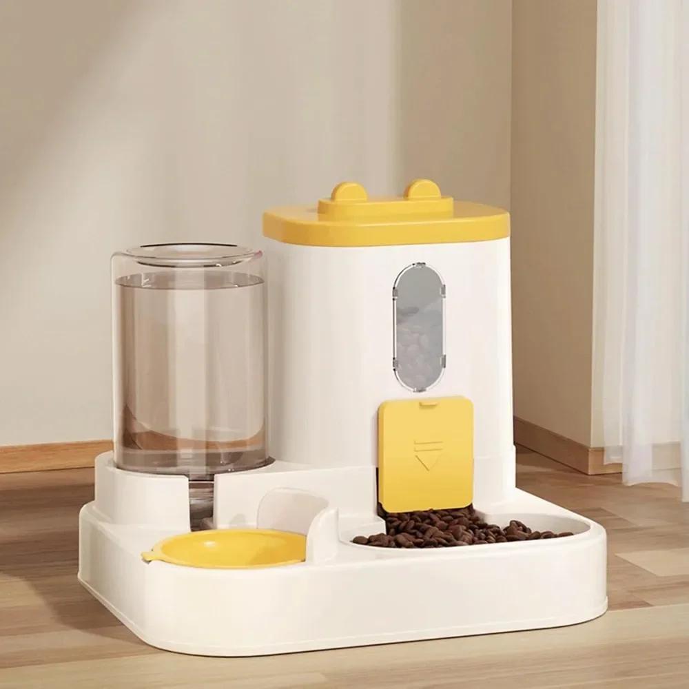 Automatic Cat Dog Feeder with Integrated Food & Water Bowl