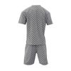 Men's Sports Suit Summer New Korean High Street Jacquard Plaid T-shirt Shorts Two-piece Set Male Casual Retro Loose O-neck Top
