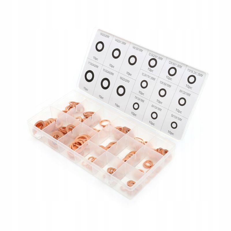 Copper Washers Set of Washers and Gaskets 150 Pcs Kraft&Dele Kd10503