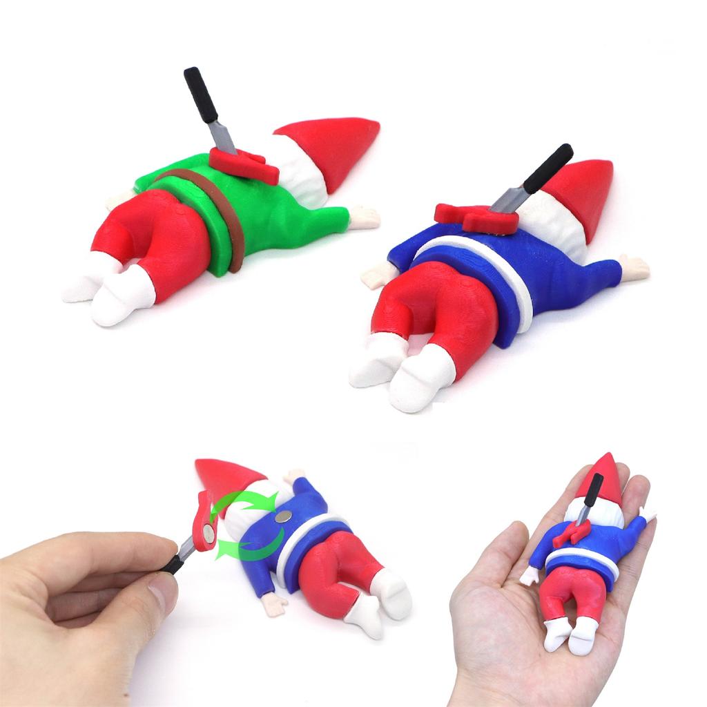 Christmas Gag Ornaments Christmas Decorations Christmas Dwarf Refrigerator Magnet 3D Print Dwarf Model