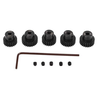 5 Pcs RC Pinion Gear Set 48DP 0.53M 3.175mm 23T 24T 25T 26T 27T Chromium Molybdenum Alloy Steel Motor Gear Set for 1 10
