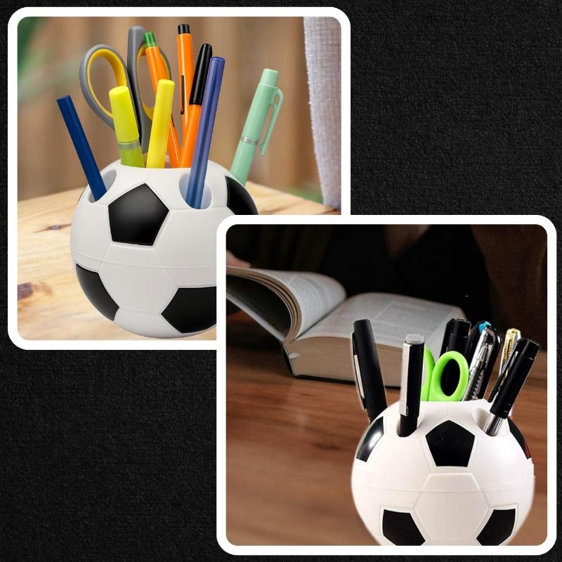Soccer Ball Design Pen Holder Creative Desk for Office Use Stationery Storage Decorative Ideal Gift for Functional Organizer