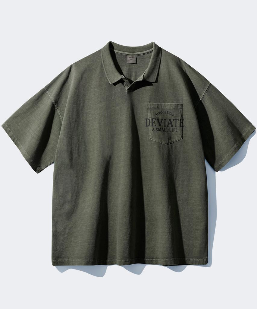 PERSTEP Diviet Pigment Collared Short Sleeve Khaki Bjst4644