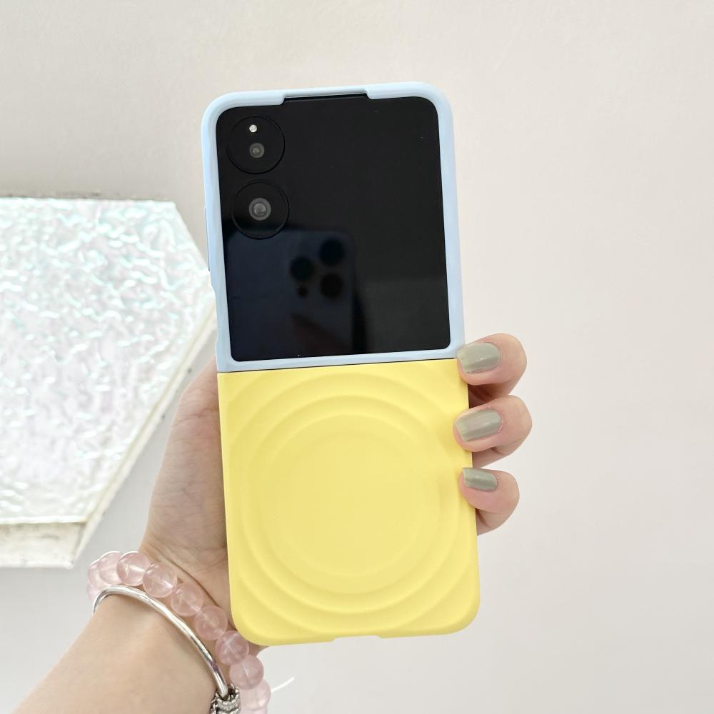 For Xiaomi Mix Flip and Mix Flip 2 Case Magsafe Ripple Pattern Contrast Color Block Foldable Matte Anti-Slip Grip Cover