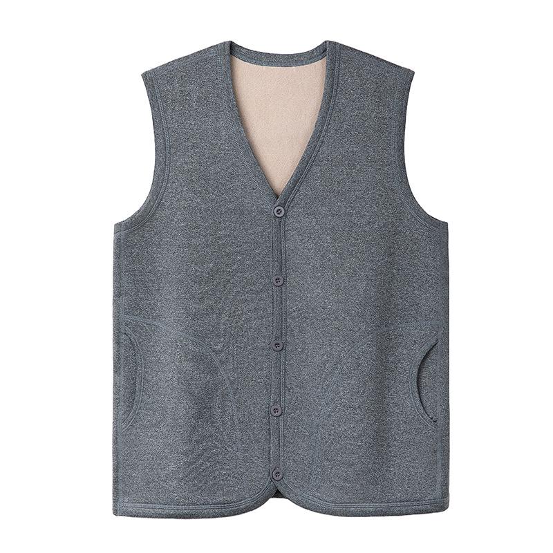 

Warm Autumn/Winter Vest for Middle-aged and Elderly - Velvet-Lined Cardigan for Cold Protection XL