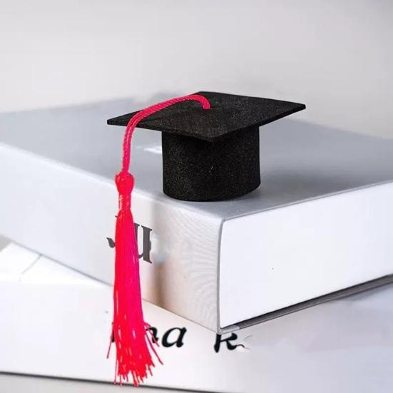 Mini Felt Graduation Cap Tassel Set DIY Party Decor for Bottles Cupcakes Cake Toppers Wine Bottle Accessories for Graduation Ceremony Photo Props