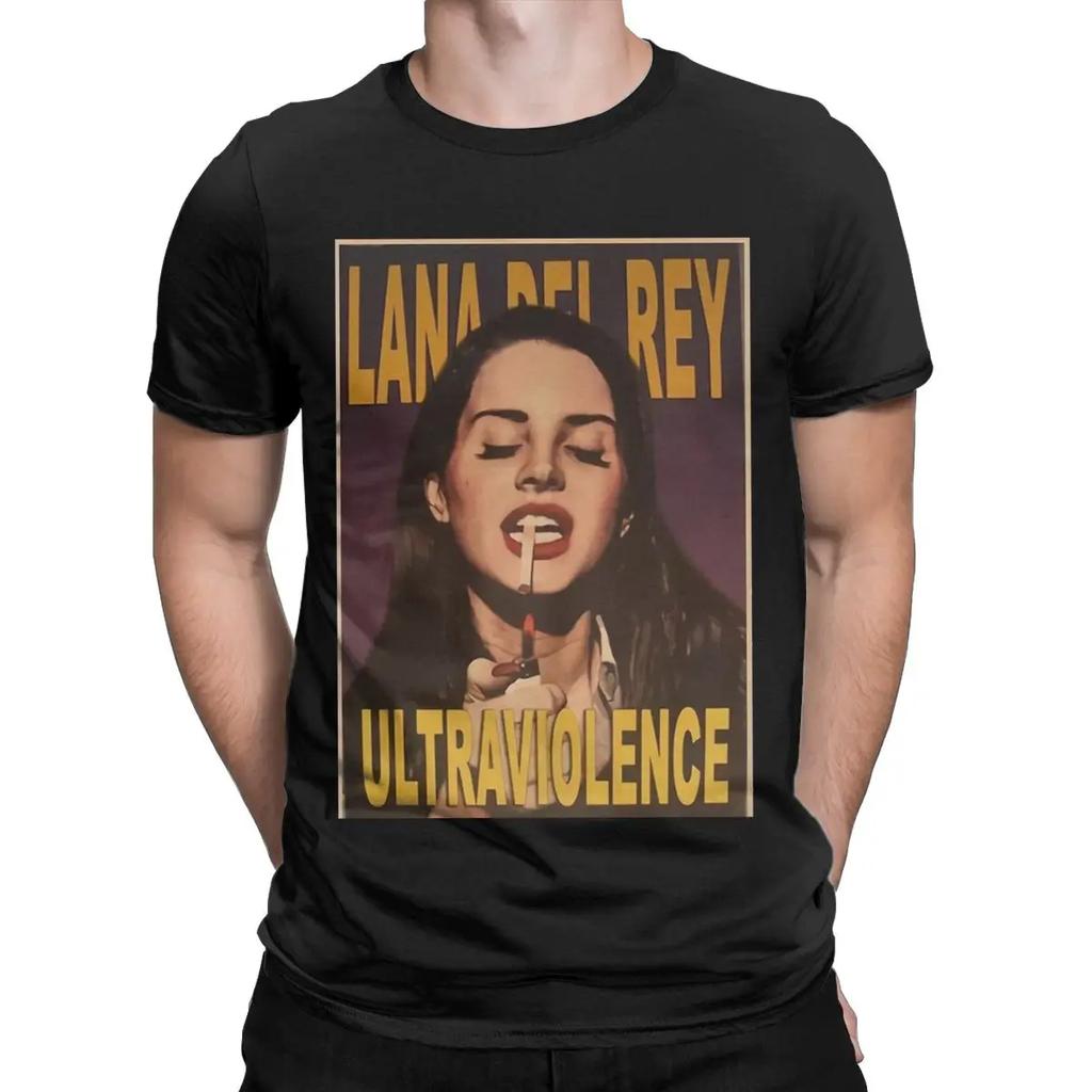 Lana Del Rey Music T Shirts for Men 100% Cotton Vintage T-Shirt O Neck Did You Know That There's Tees Short Sleeve Clothes