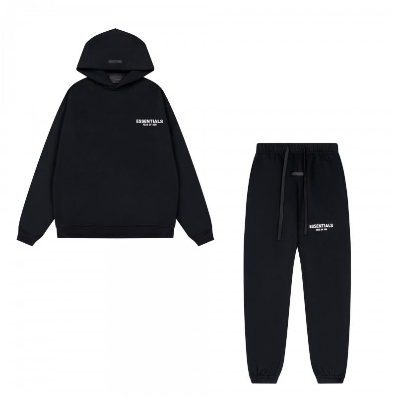 Mens Oversized Hooded Sweatshirt Set With 3D Silicone Letter Print Fleece-Lined Cotton Blend Loose Fit Streetwear