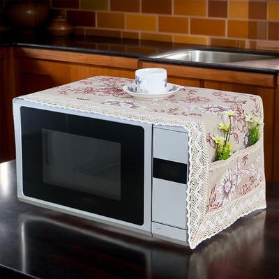 Saklama Cepli 1 ADET Mutfak Dekorasyonu Kumaş Örtü Makinede Yıkanabilir Mikrodalga Fırın Çok Amaçlı Pamuk Keten 100*35cm