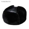 Men's Genuine Leather Ushanka Hat Russian Trapper Hat Winter Warm Thickened Bomber Cap Trooper Hat with Ear Flaps