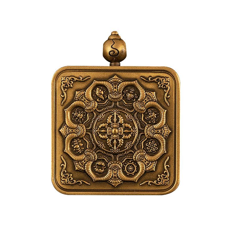Authentic Ba Rui Xiang Brass Gold-Plated Sterling Silver Tangka Pendant Necklace