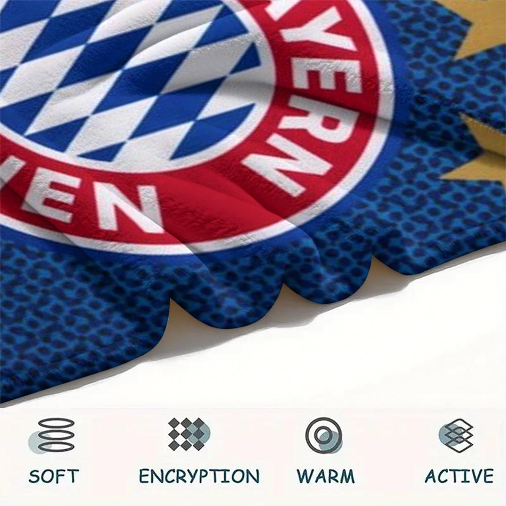 1pc FC Bayern Munich Print Flannel Blanket, High quality Comfortable for All Seasons, Home Decor, Warmth and Comfort, Perfect for Christmas Gifts47
