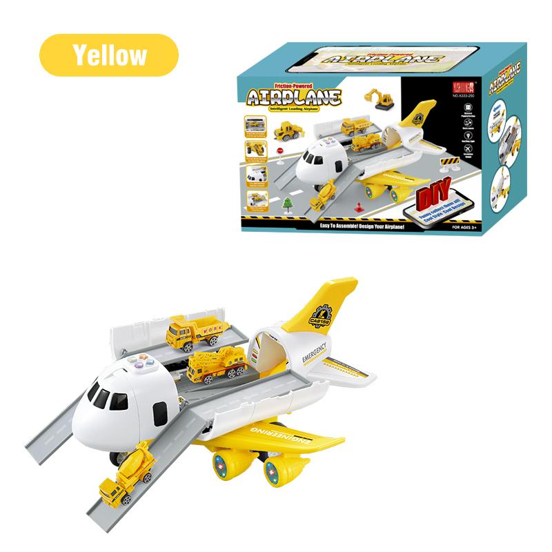 Children s Airplane Car Toy DIY Airplane Model Storage Puzzle Track Toy Car Deformation Music Simulation Track Airliner for Gift