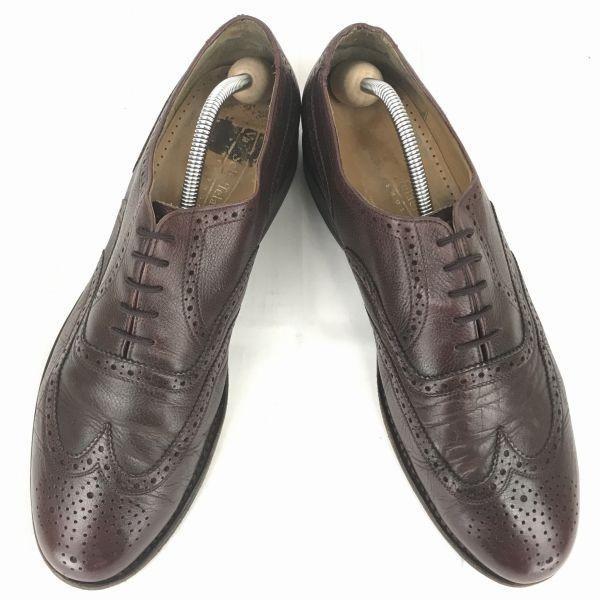 

80s-90s Vintage/VAN SCHAFFELAER Premium Leather Full Brogue Wingtip Shoes Burgundy 28.5-29.5 Goodyear Welt