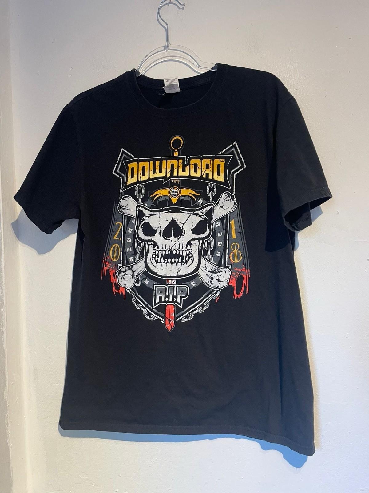 Футболка Download Festival 2018 Размер L рок-группа тур металл хэви винтаж RIP Кемп Унисекс Футболка XXXXL