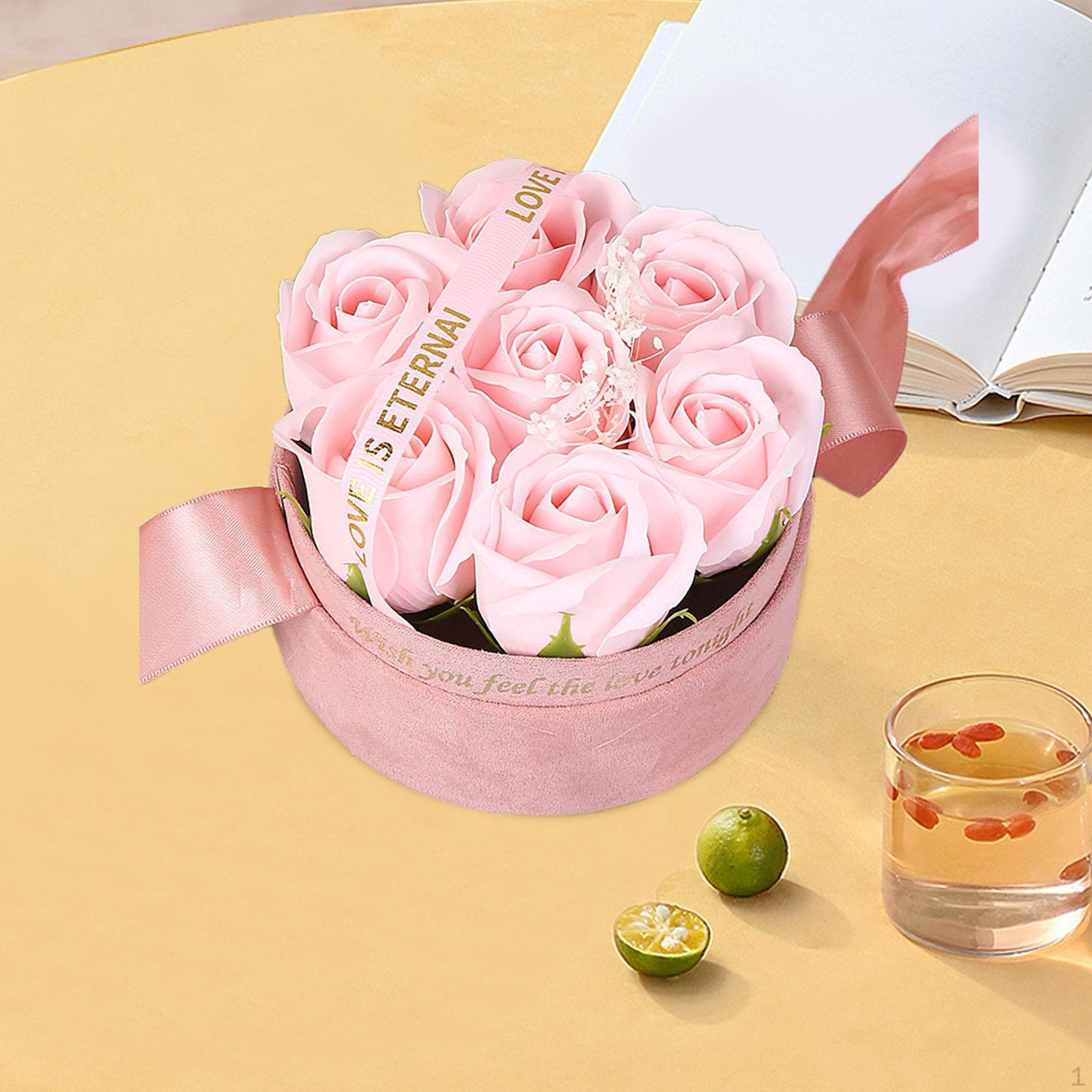 

Мыло для ванны в виде цветка розы в коробке, искусственная личность в подарок для нее Pink