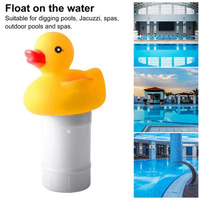 Dispositivo di Dosaggio per Piscina Design Galleggiante Disinfettante Automatico con Decorazione Anatra Cartone Animato Pastiglia Disinfettante per Piscina Galleggiante per Piscine Spa