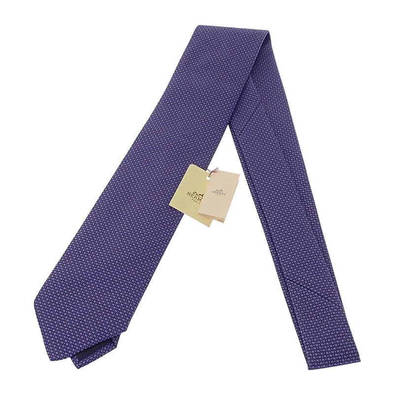 

HERMES 659098T-11 галстук синий/розовый шелк мужской