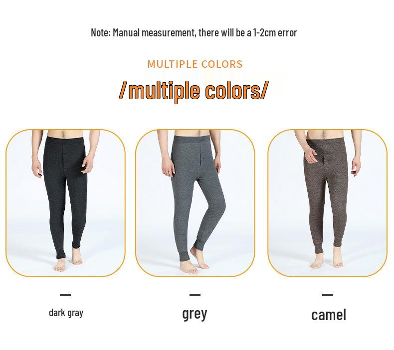 Męskie bezszwowe modelujące wyszczuplające spodnie bazowe zatrzymujące ciepło z wełny jagnięcej