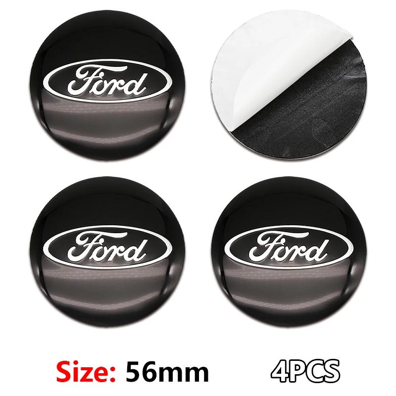 

New 2026 Car Sticker 2025 Hot 4pcs 56MM Car Wheel Center Hub Cap Badge Emblem Decal Wheel Sticker For Ford Focus Mondeo Ecosport