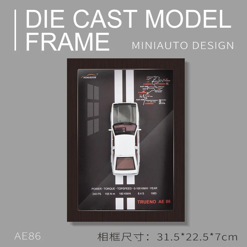 

1:32 BMW M8 Mustang GT500 Porsche 911 LP780-4 VEYRON Camaro AE86 Lykan photo frame hanging painting alloy car model 3Dcollection