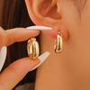 Fashion Gold Color Smooth Face Hoop Earrings for Women Elegant Simple Circle Earrings  Versatile Jewelry Gift