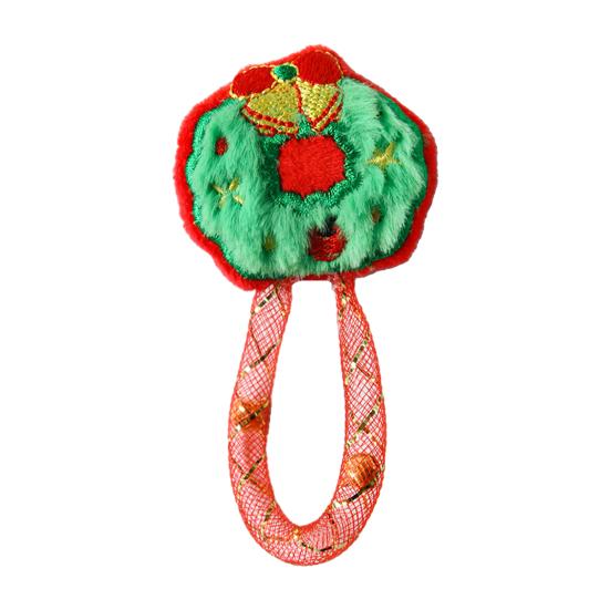 Durable Interactive Cat Toys Christmas Catnip Toy for Indoor Cats, Stuffed Chew with Mesh Stocking Stuffers Tube, Flexible Tube Bell Kittens