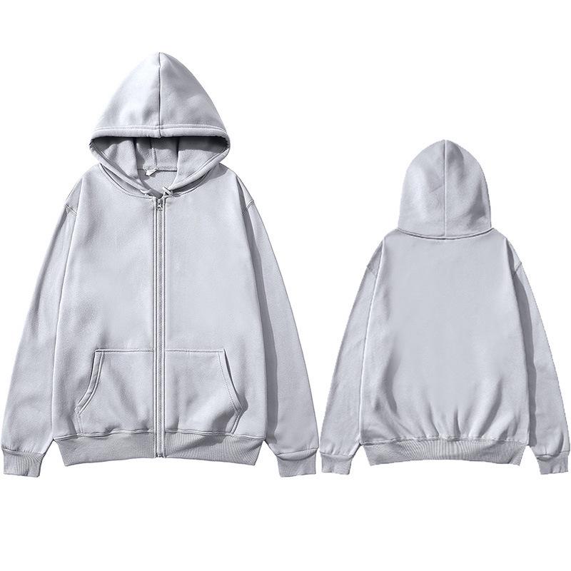 Unisex Hooded Fleece Zip-Up Jacket: European & American Style Casual Sportswear for Autumn/Winter - Available In 15 Colors