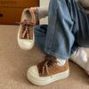Retro Chunky Sole Brown Sneakers Women Autumn Casual Platform Shoes Vintage Lace Up Comfortable Daily Footwear Fashion Sneakers