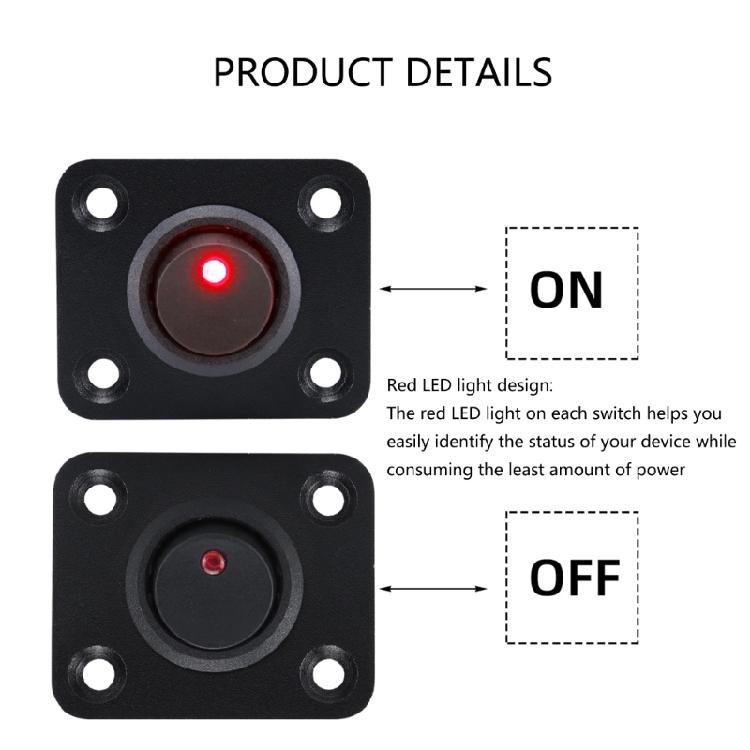 Multifunctional Space Saving 20A 12V Red LED Toggle Switch Panel for Car Truck Motorhomes and Marine Electrical Systems