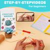 4Pcs Potted Plants Crochet Kit DIY Crochet Starter Kit with Step-by-Step Video Tutorials Knitting Kit for Beginners